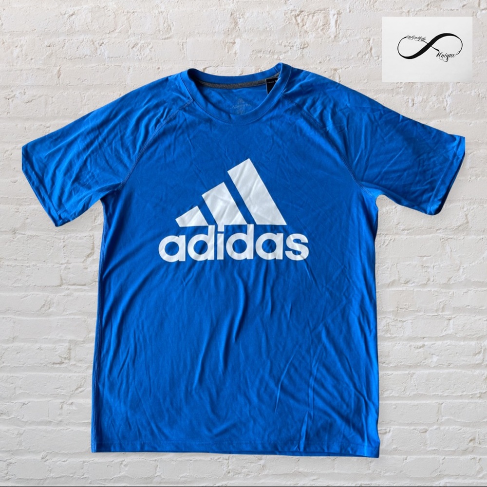 Adidas royal blue logo tshirt-L